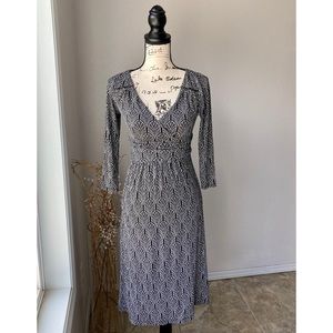 Anthropologie Maeve A Line Black White Dress XS